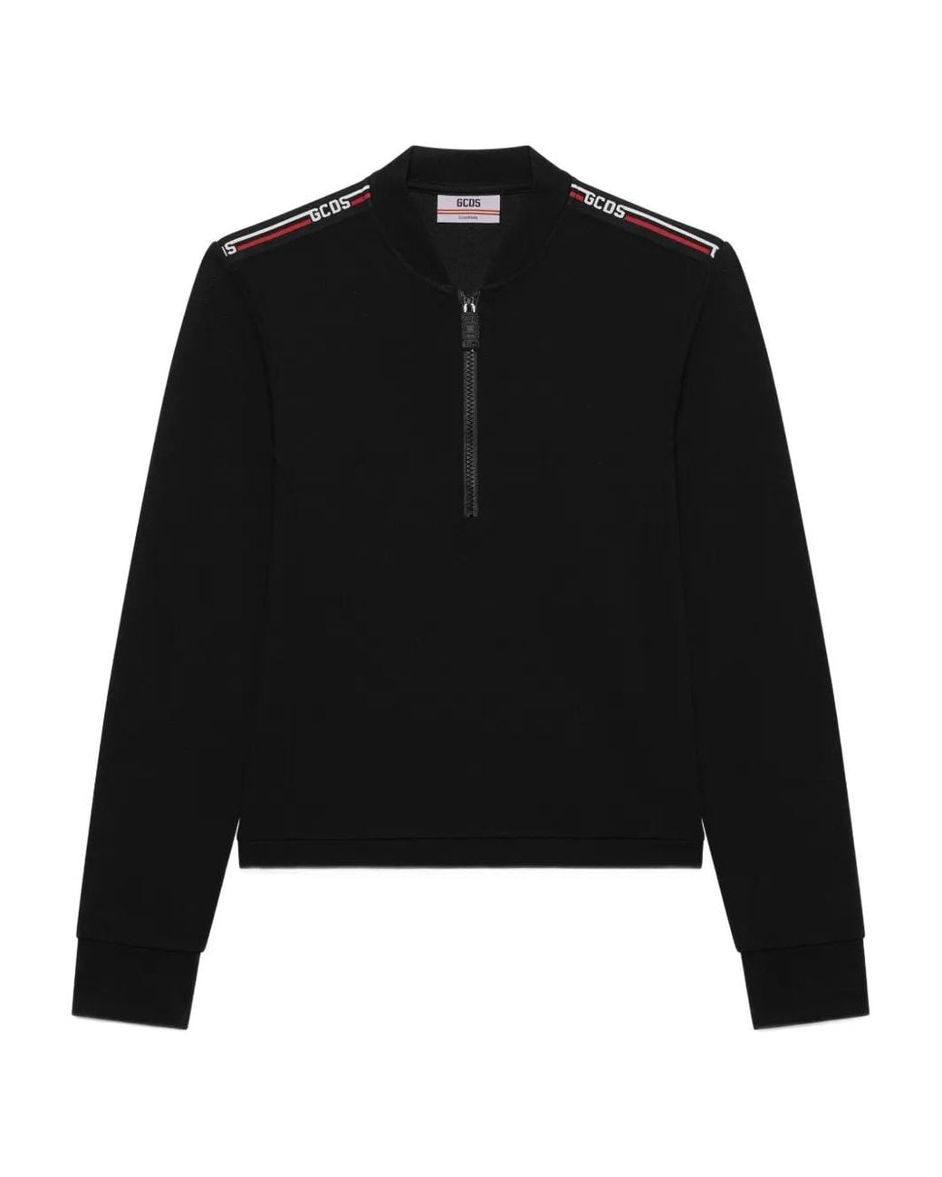 Gcds Black Zip-Collar Sweater
