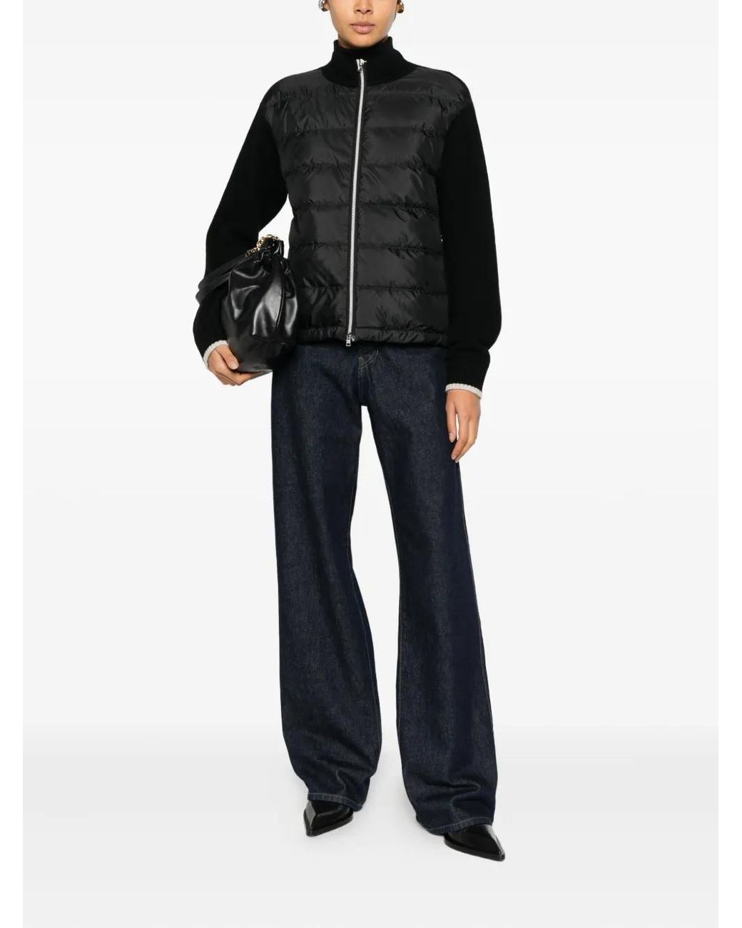 Herno Black Padded Zip Cardigan