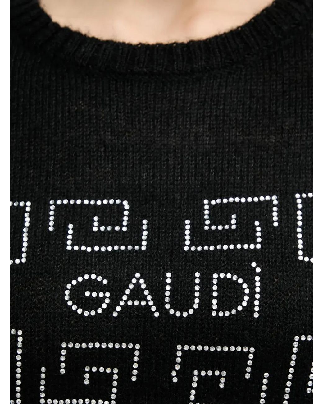 GAUDI Black Embellished Crew-Neck Sweater