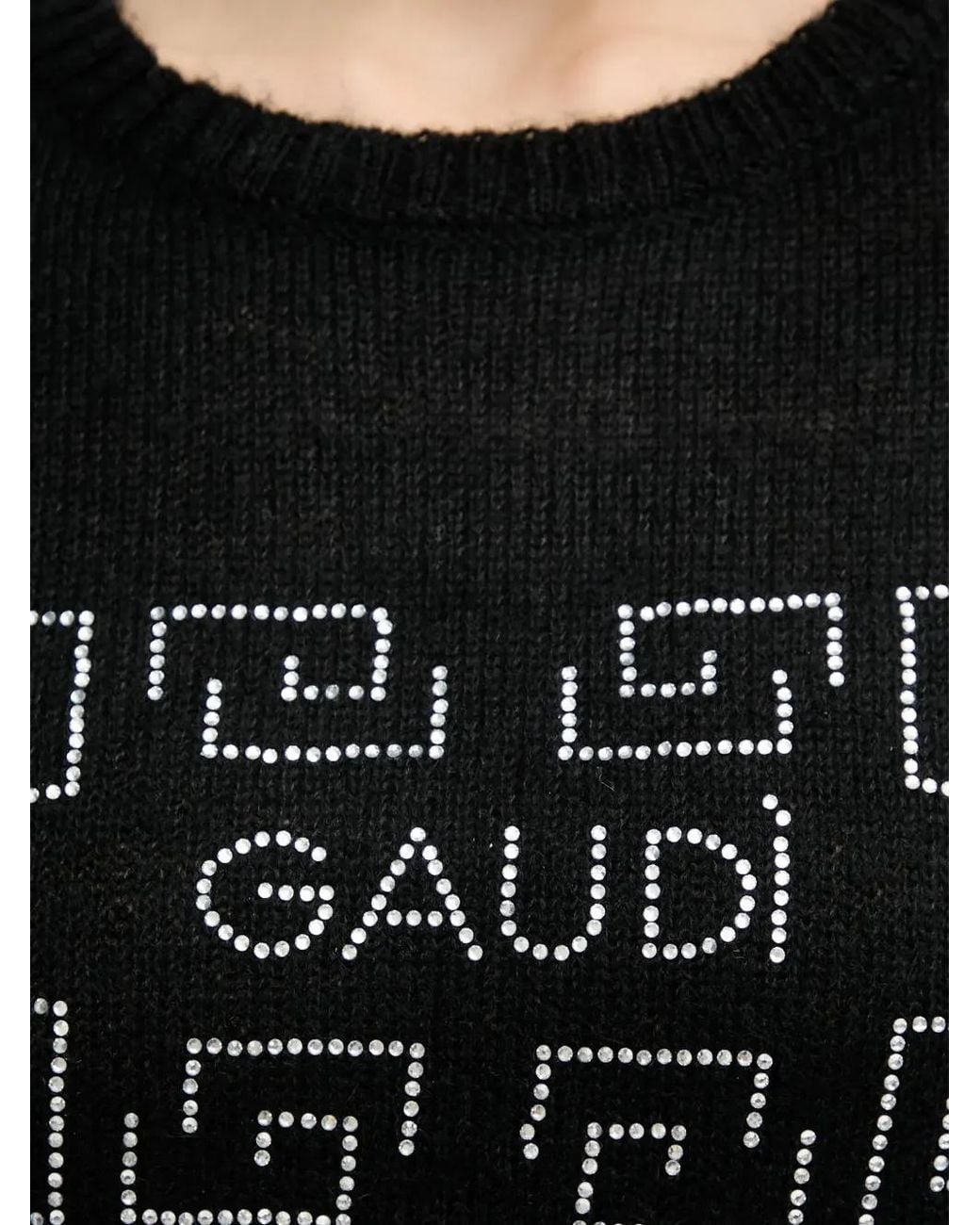 GAUDI Black Embellished Crew-Neck Sweater