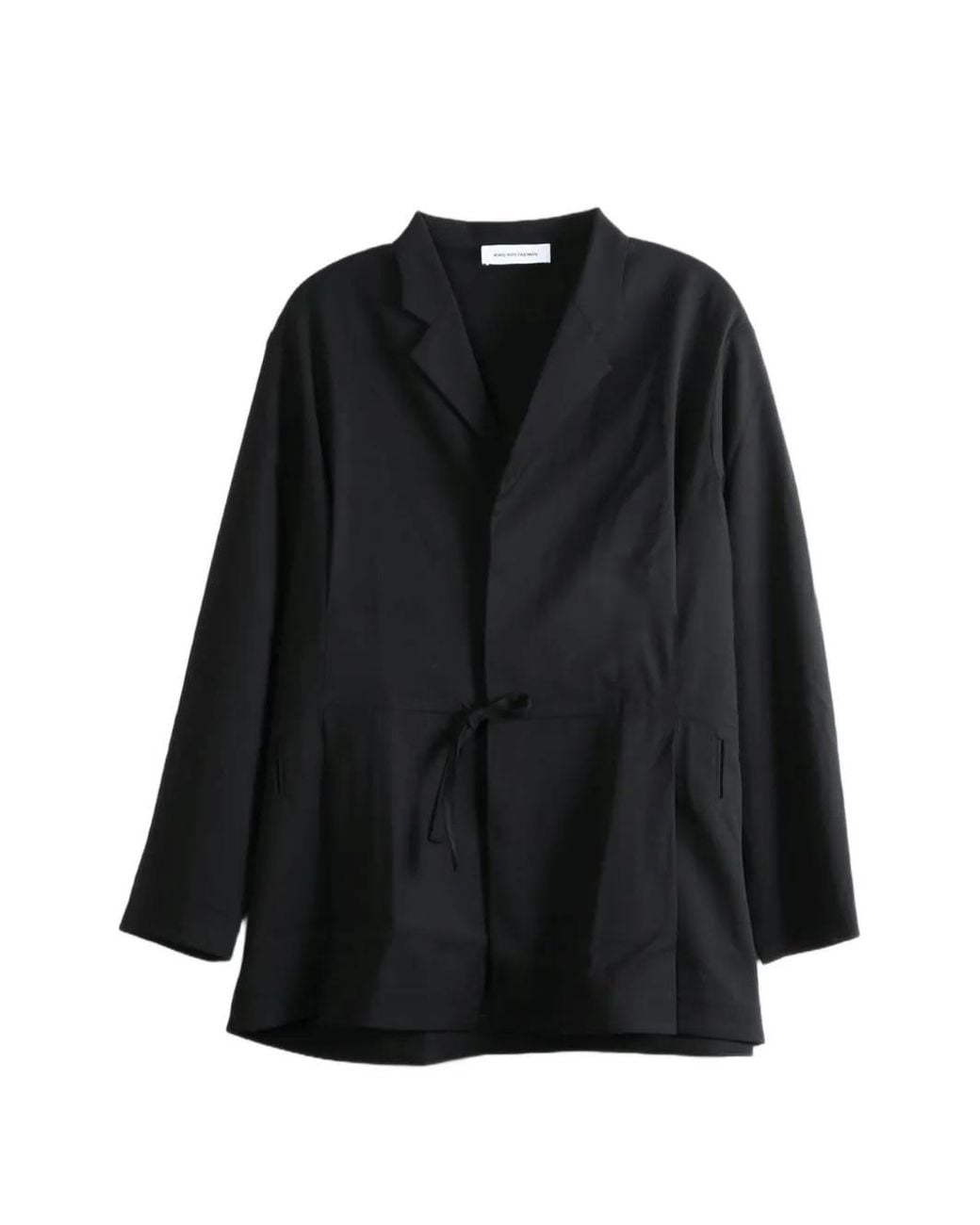 Kiko Kostadinov Black Drawstring-Waist Notched-Lapels Jacket for men