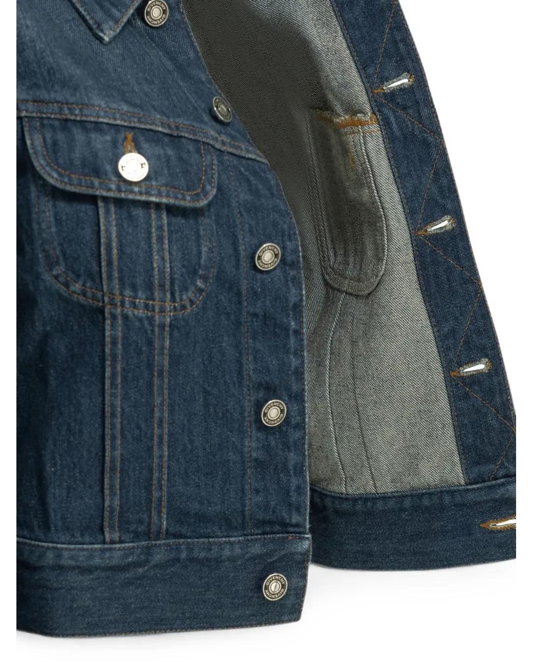 Givenchy Blue Cropped Denim Trucker Jacket