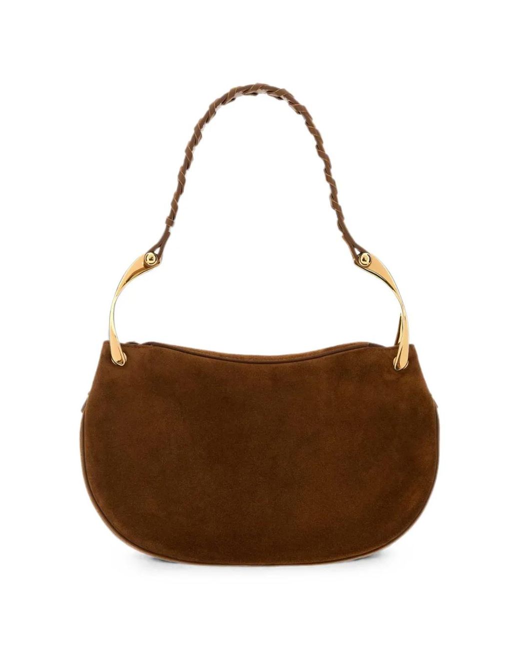 McQueen Brown Wishbone Suede Shoulder Bag