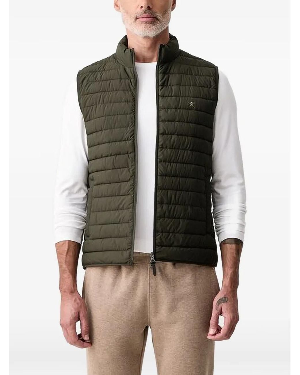 Hackett Green Quilted Gilet for men