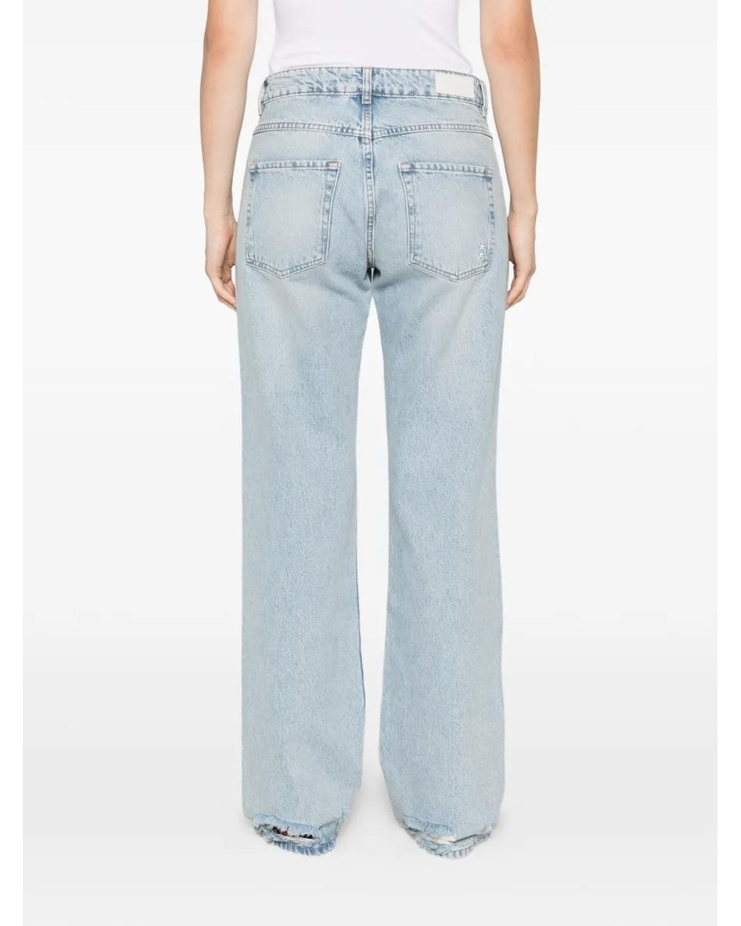 ICON DENIM Blue Iris Distressed-Hem Jeans