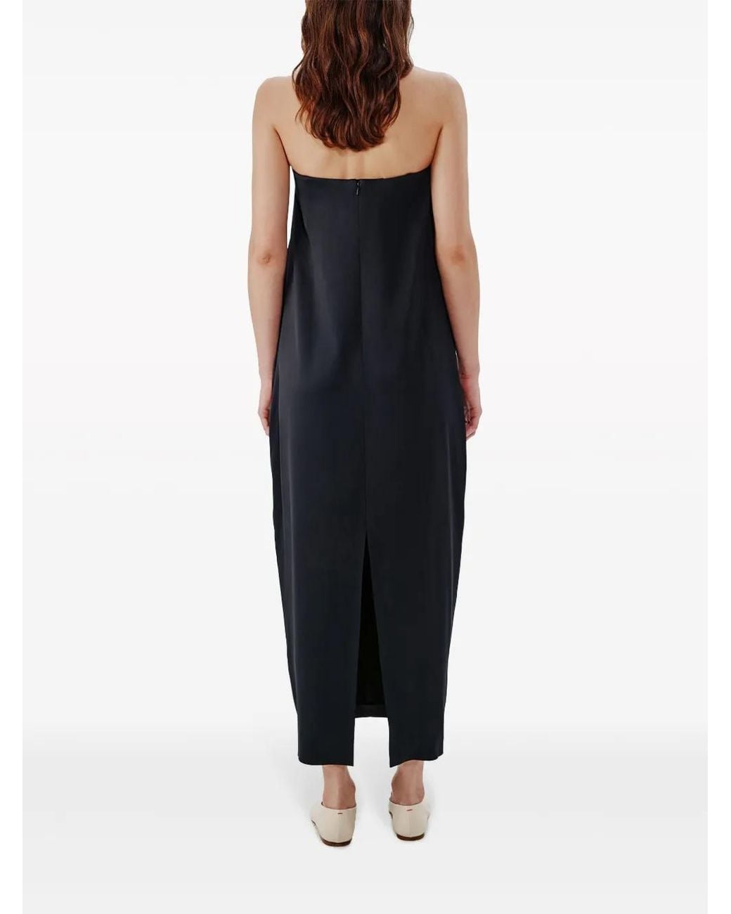 Another Tomorrow Black Cocoon Halterneck Maxi Dress