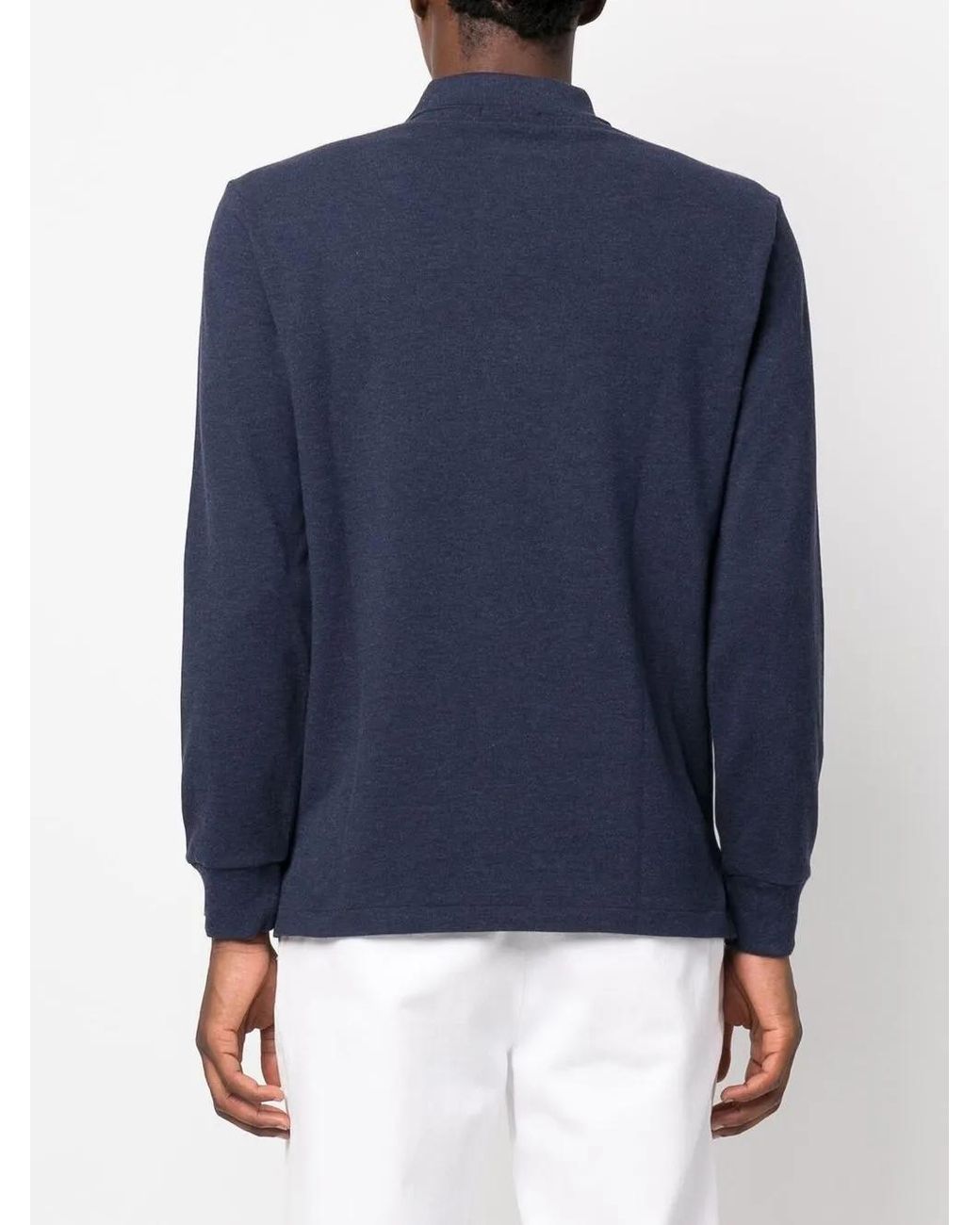 Polo Ralph Lauren Blue Long-sleeved Logo Polo Shirt for men