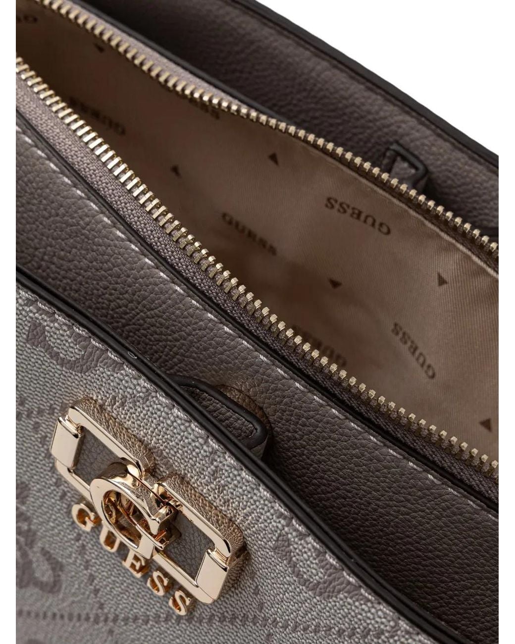 Guess Metallic Karnillamonogram-Pattern Top-Handle Bag