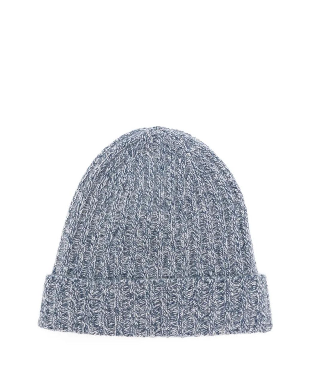 Eleventy Blue Ribbed-Knit Beanie Hat for men
