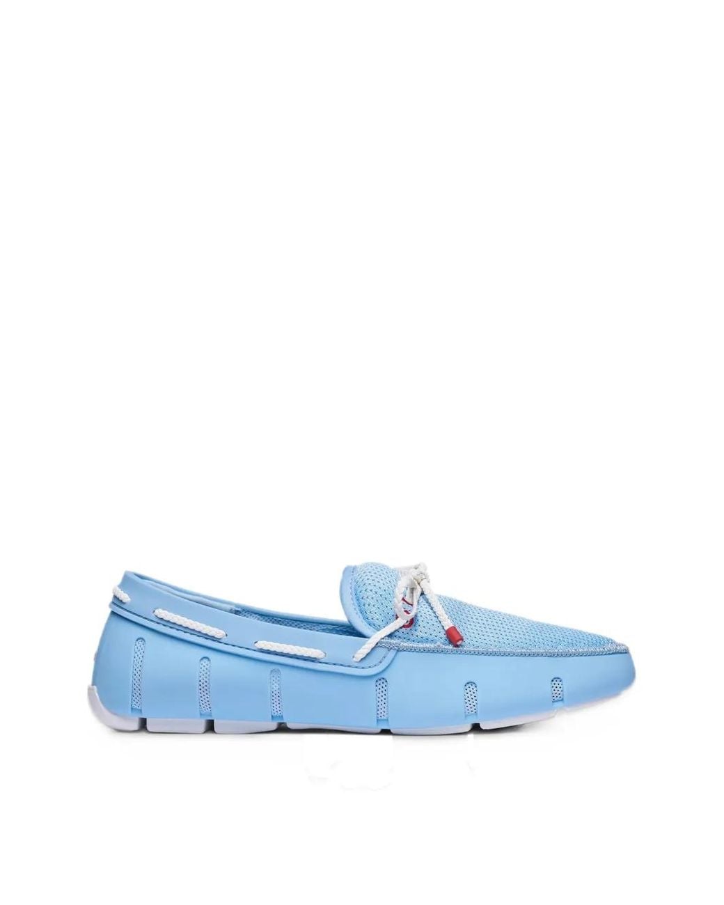 Swims Blue Perforated Mesh-Panel Loafers for men
