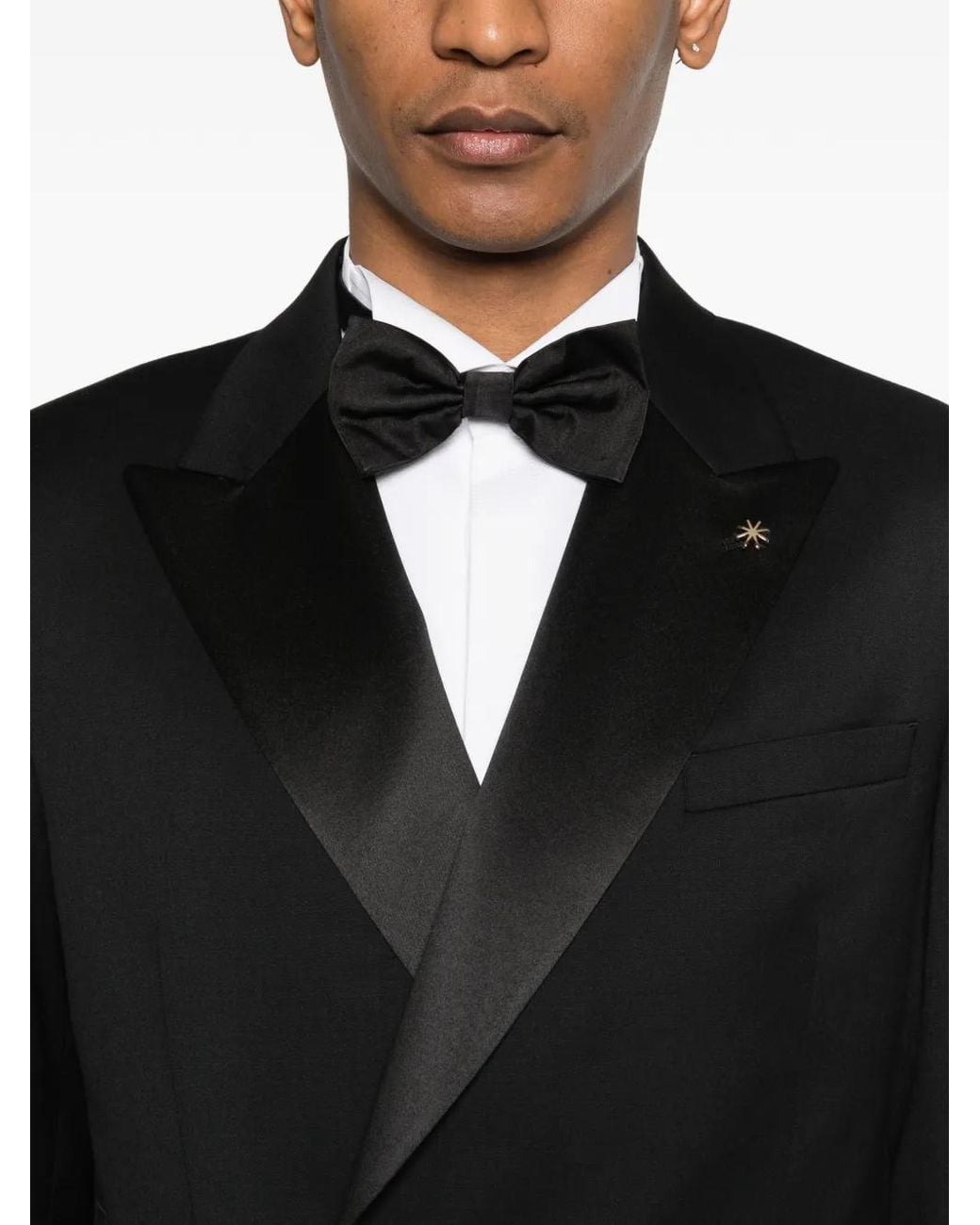 Manuel Ritz Black Double-Breasted Suit for men