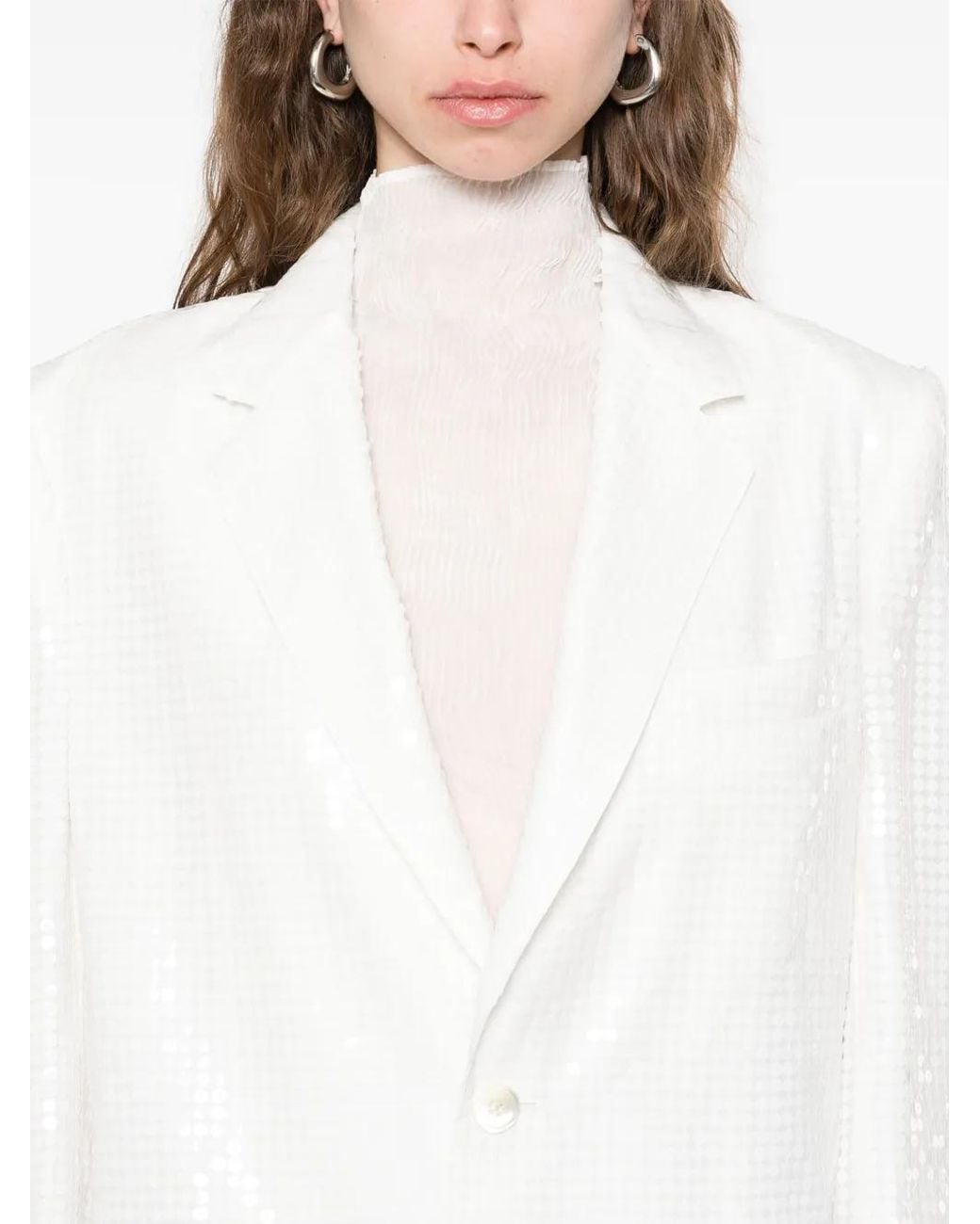 Blazer Brodé De Sequins Junya Watanabe en coloris White