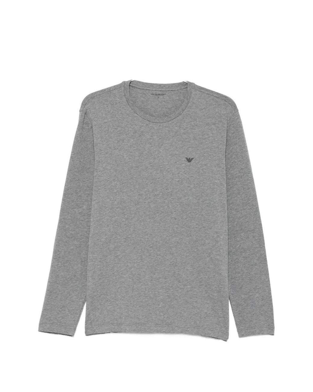 Emporio Armani Gray Logo-Print Pajama for men