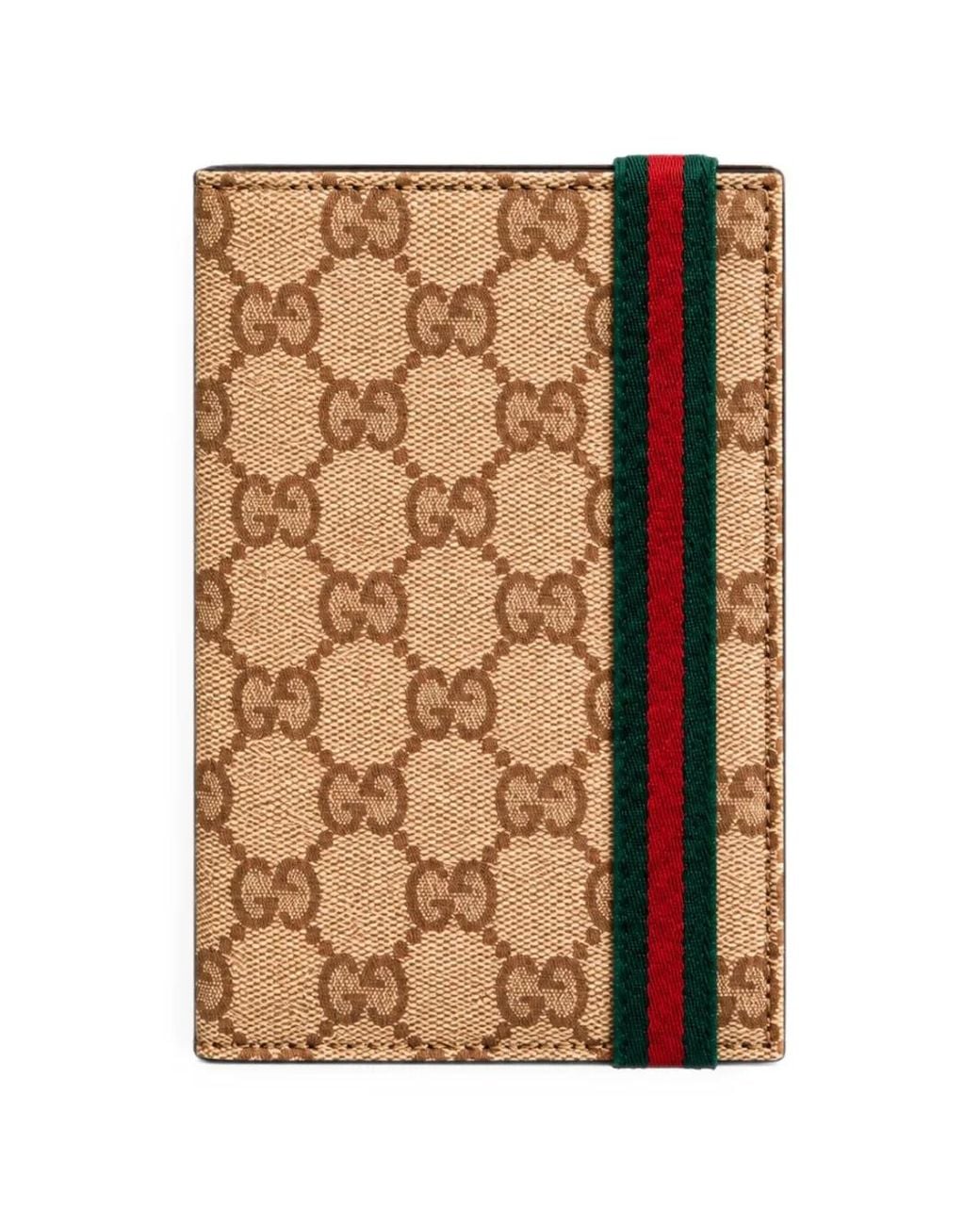 Gucci Brown Gg Supreme Web-Stripe Wallet for men