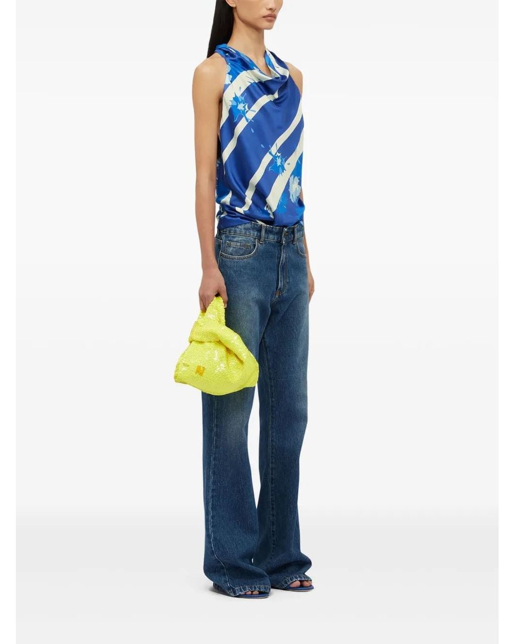 MSGM Blue Printed Top