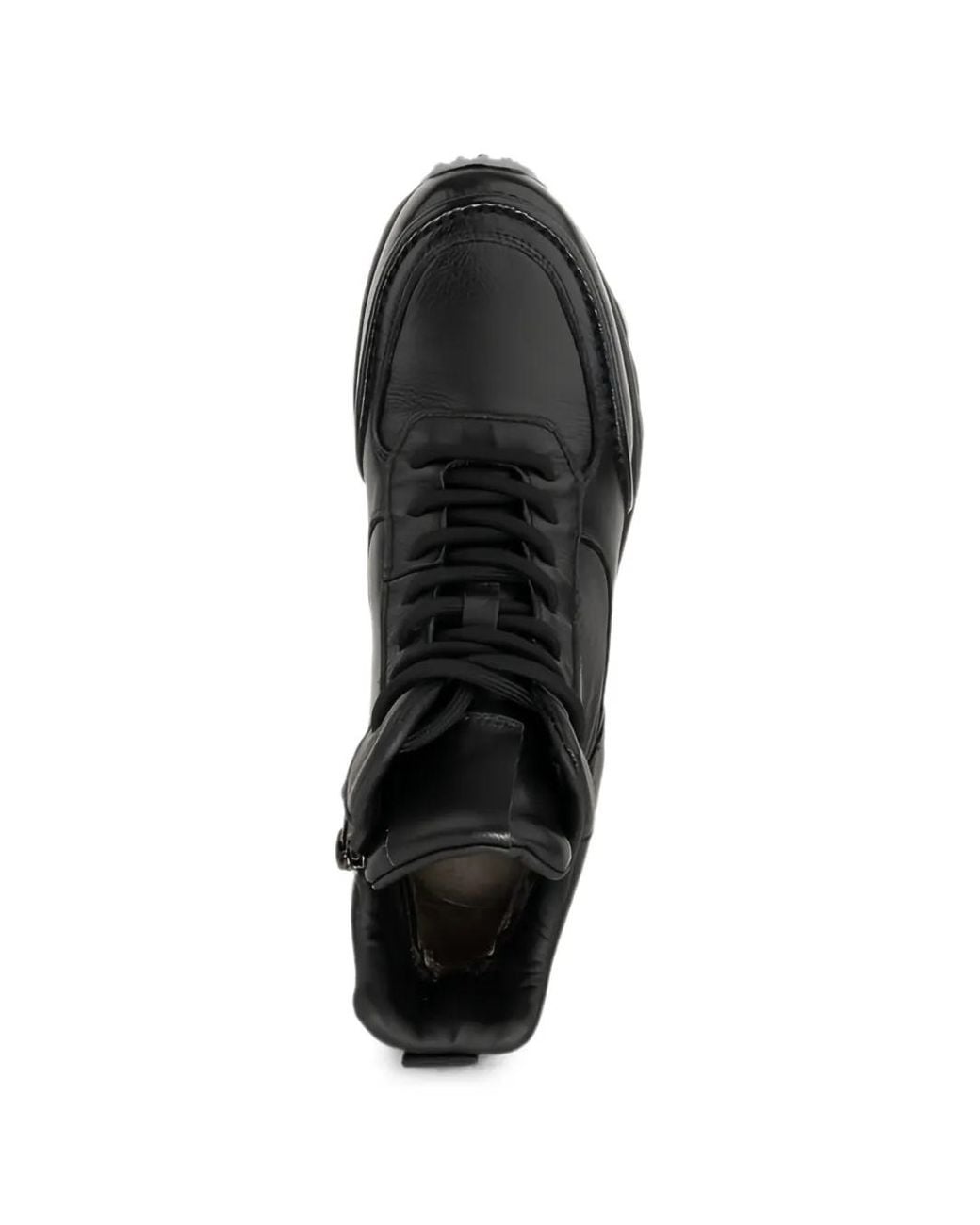 Linda Baumann Black Lace-Up Side-Zip Sneakers
