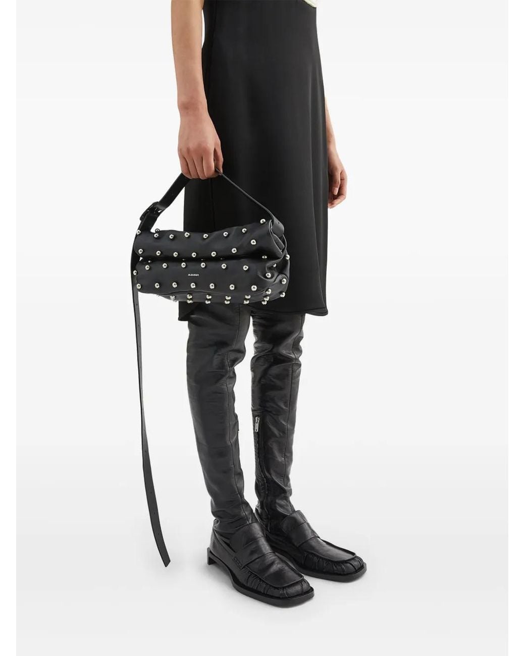 Jil Sander Black Small Rollup Bag