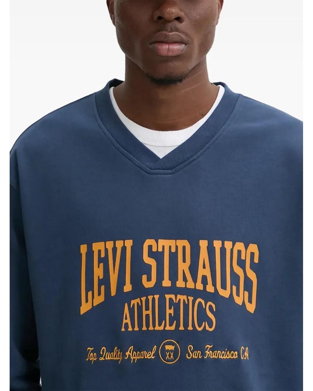 Levi's Blue V-Yaka Logo-Print Sweatshirt for men