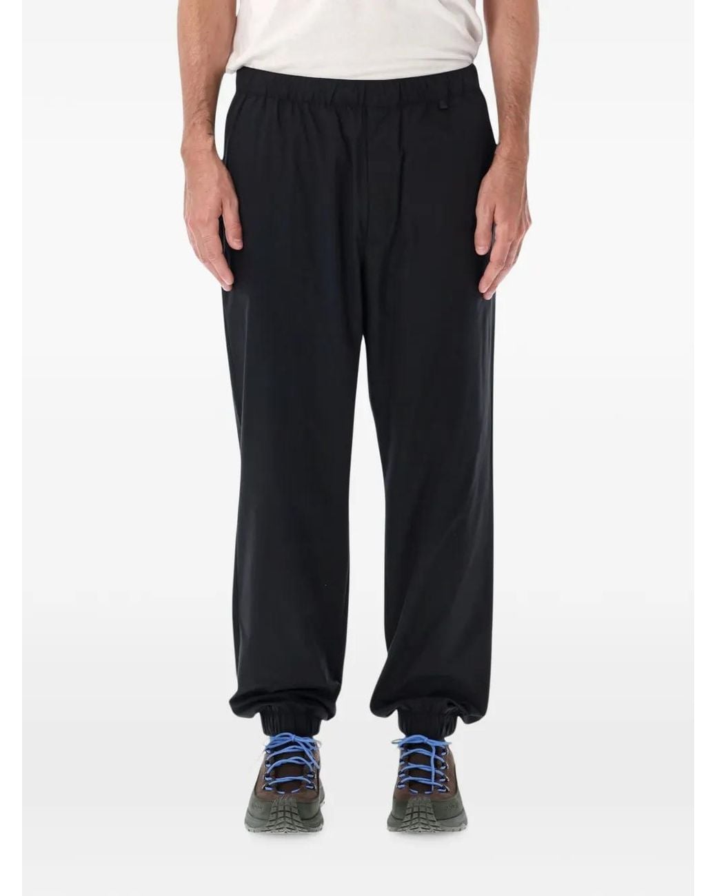 Moncler Black Logo-Patch Elasticated-Ankle Track Pants for men