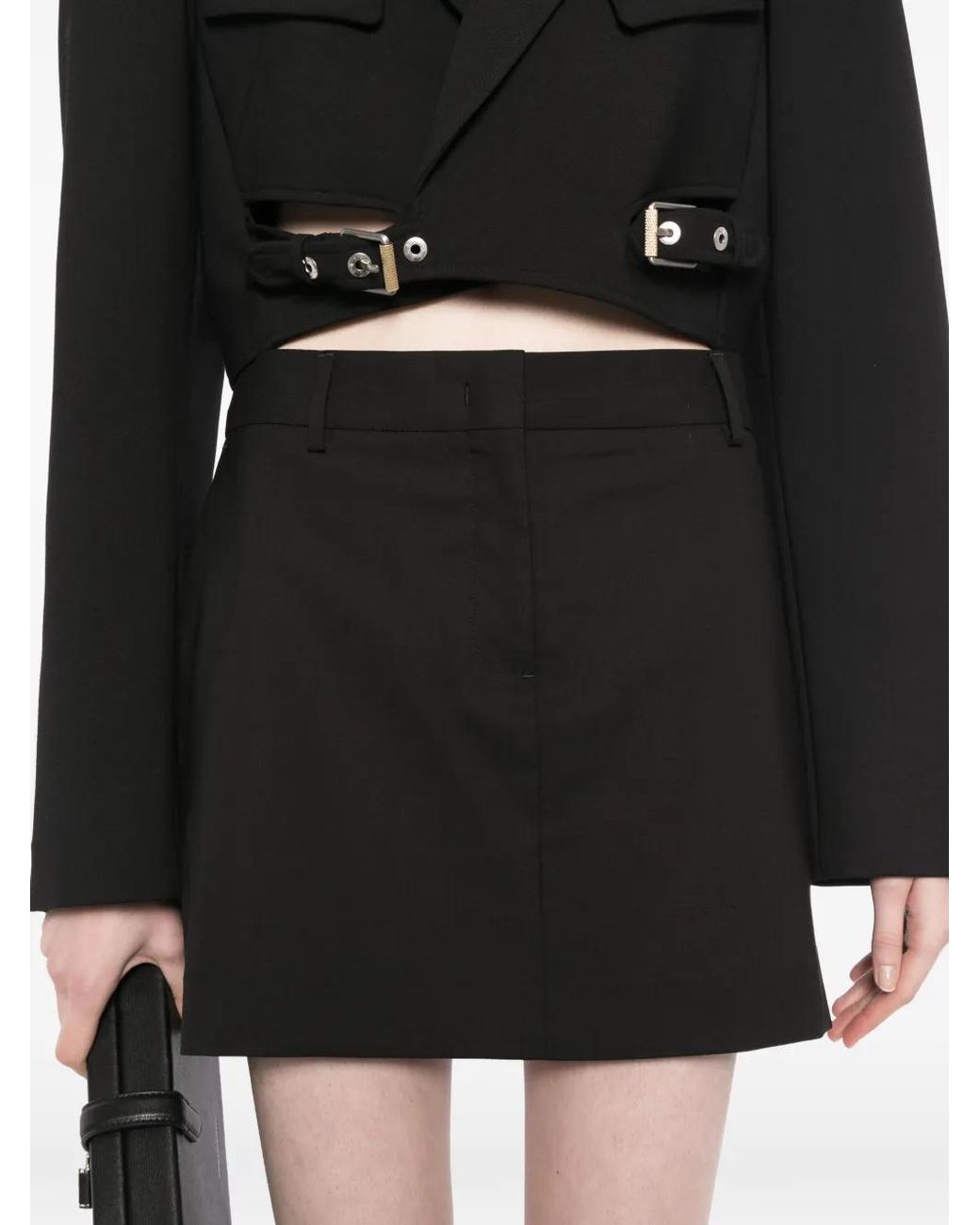 Karl Lagerfeld Black Logo-Plaque Mini Skorts