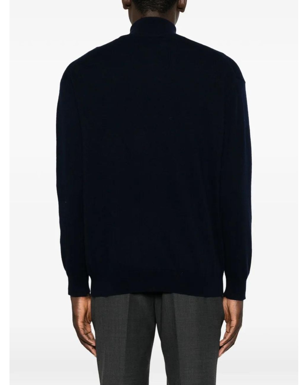 Lisa Yang Blue Quarter-Zip Cashmere Sweater for men