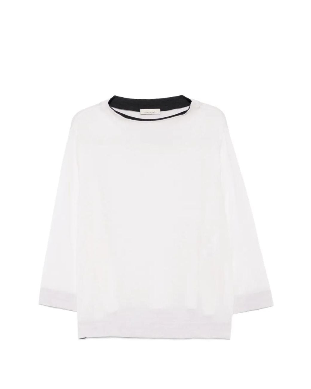 Liviana Conti White Side-Slit Sweater