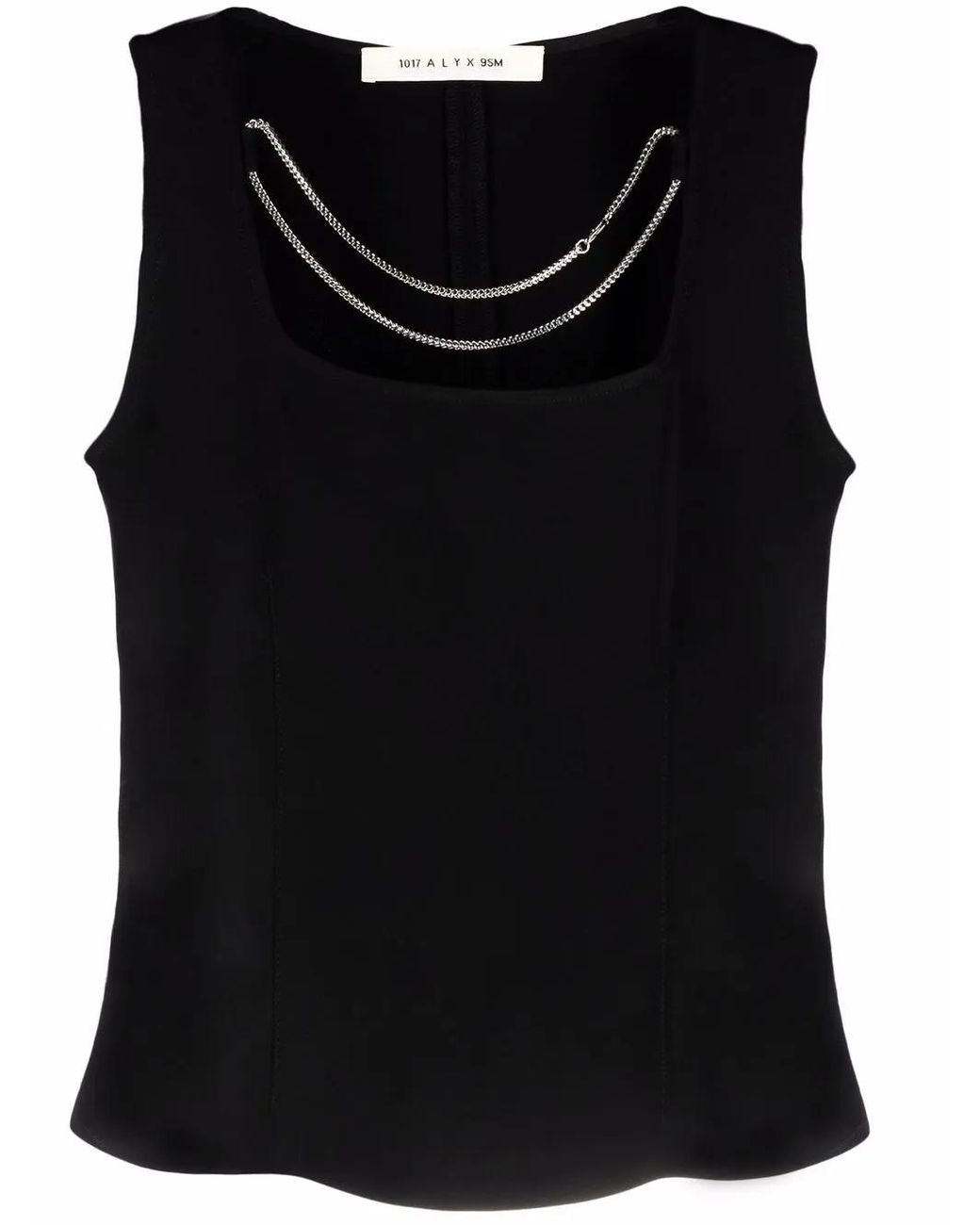 1017 ALYX 9SM Black Chain-Detail Sleeveless Blouse