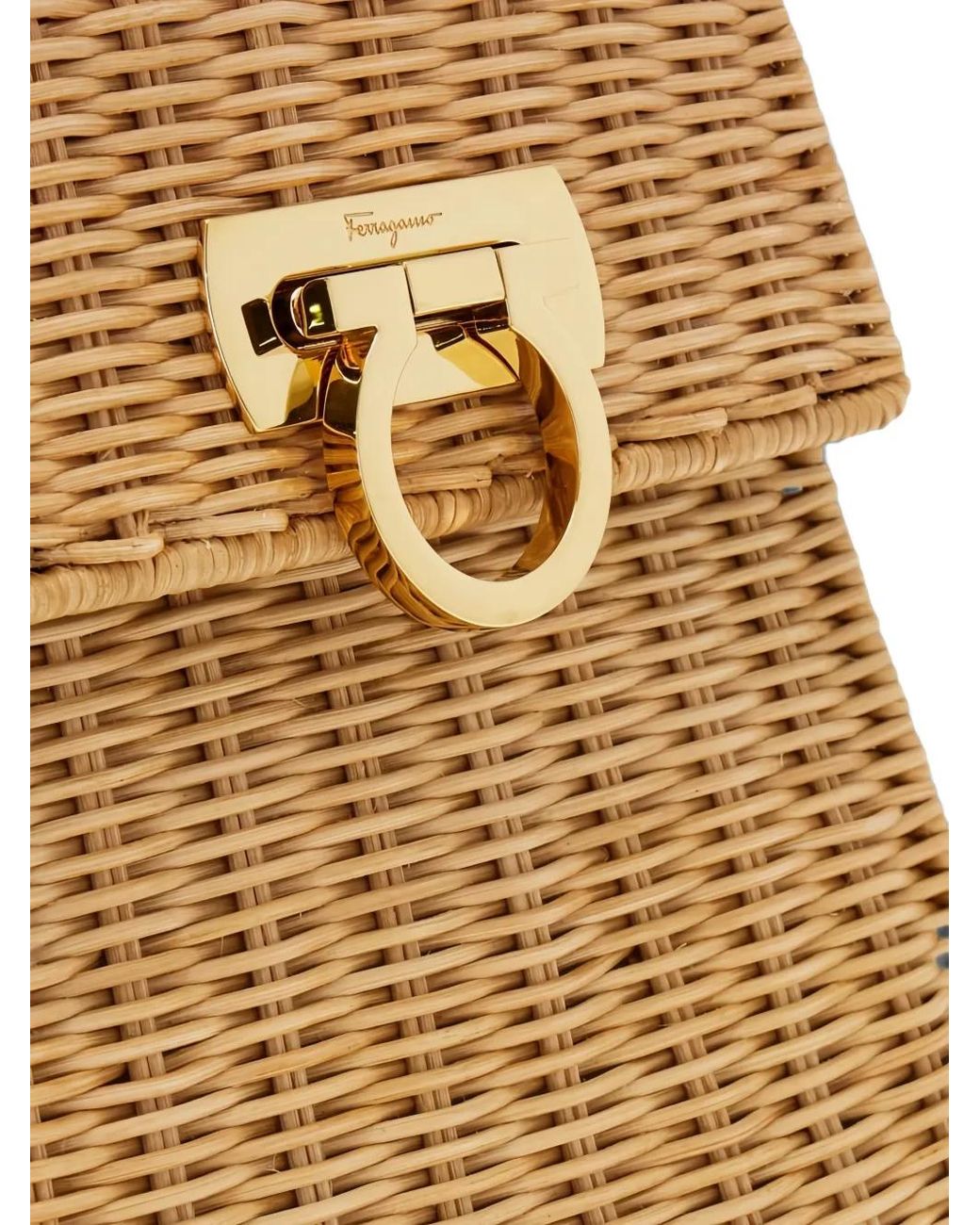 Ferragamo Metallic Iconic Top Handle Bag S