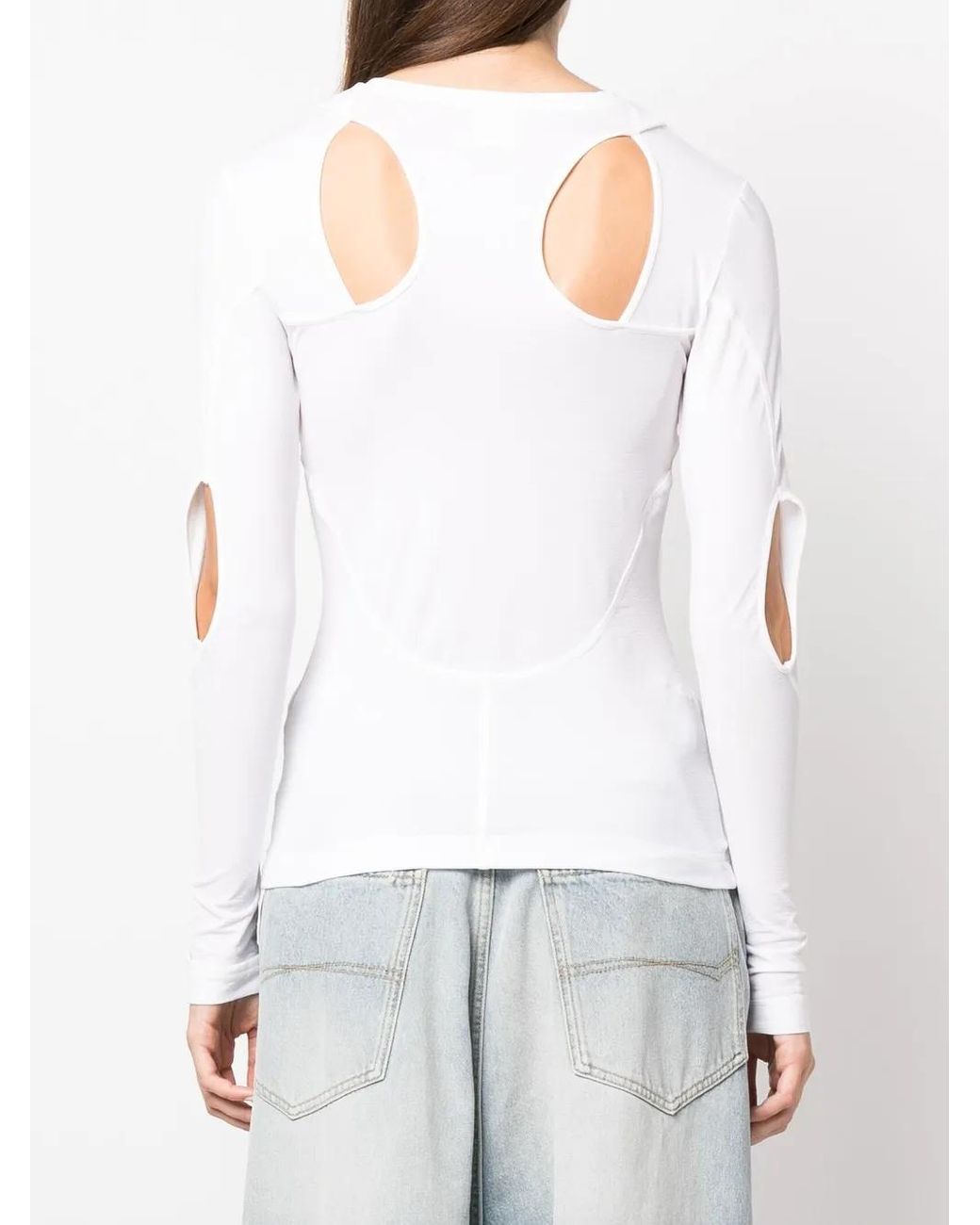 Givenchy White Cut-Out Crew-Neck T-Shirt
