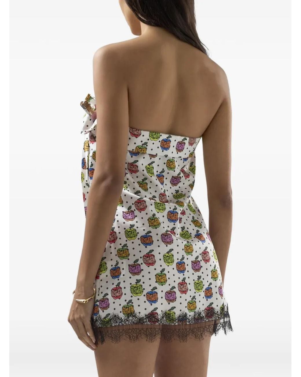 Gcds White Short Dress With Print