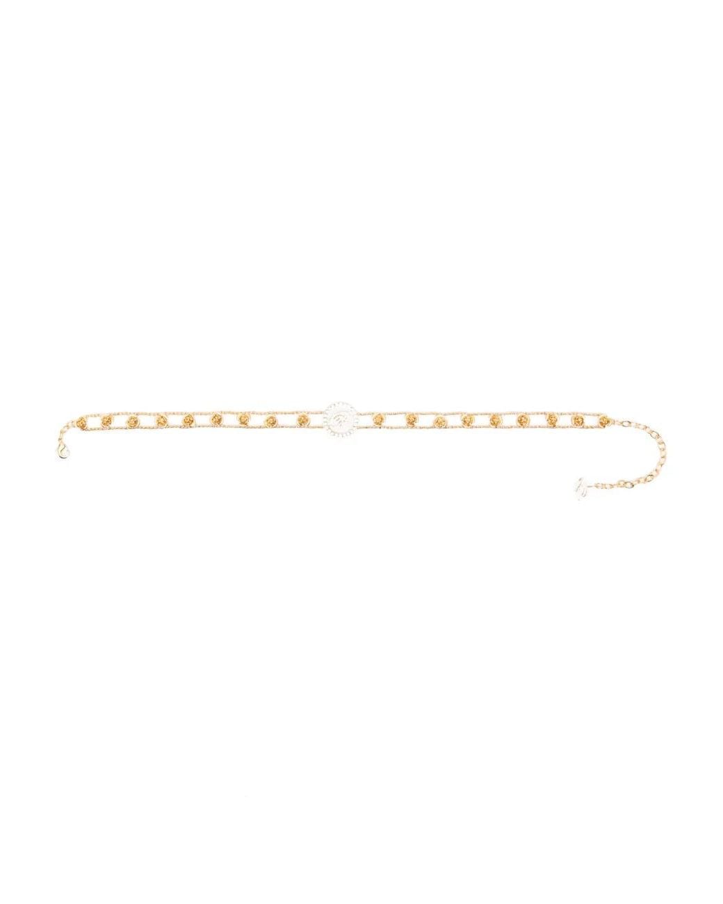 Blumarine Metallic Rose-Embellished Choker