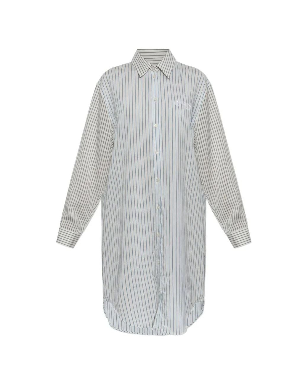 DIESEL Gray Striped Long-Sleeve Dress