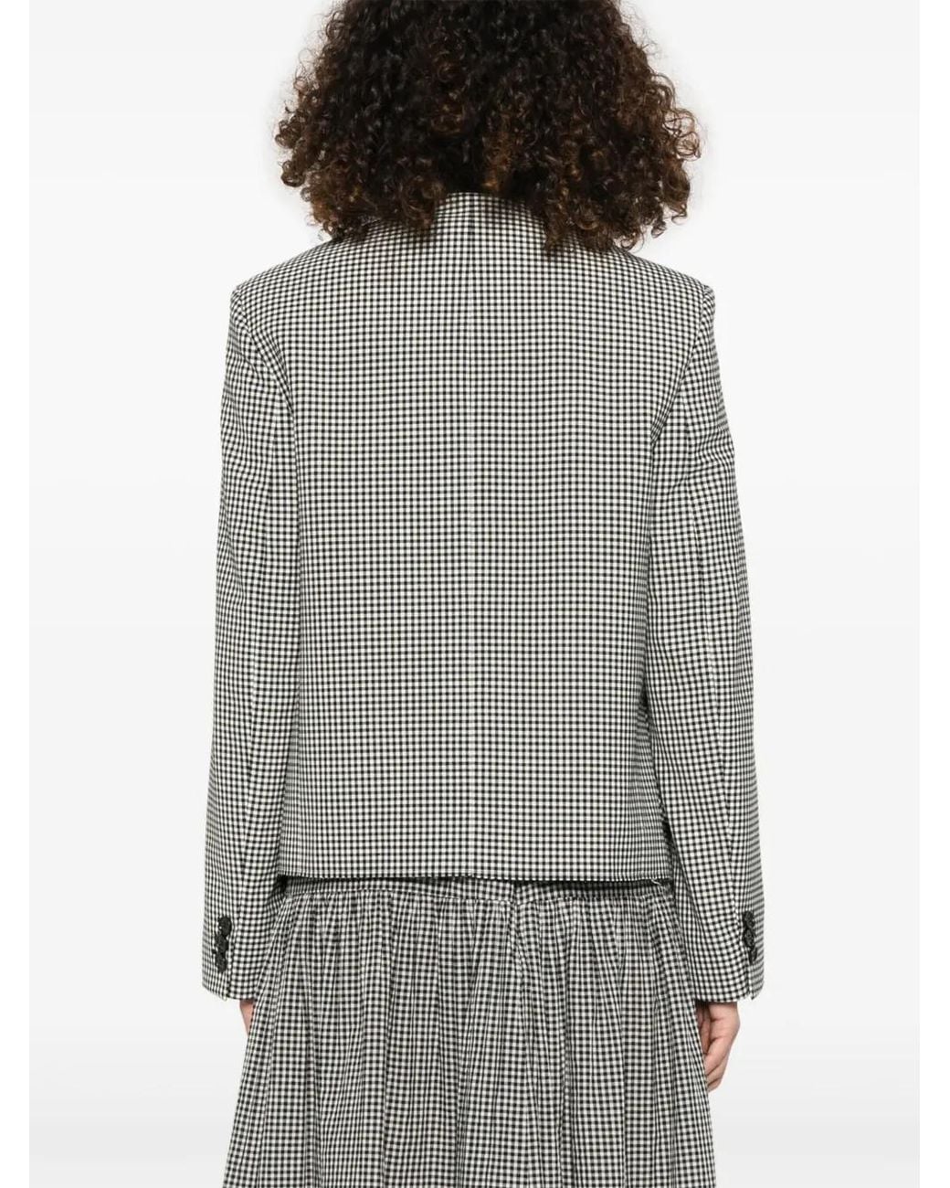 Marni Gray Gingham-Pattern Jacket