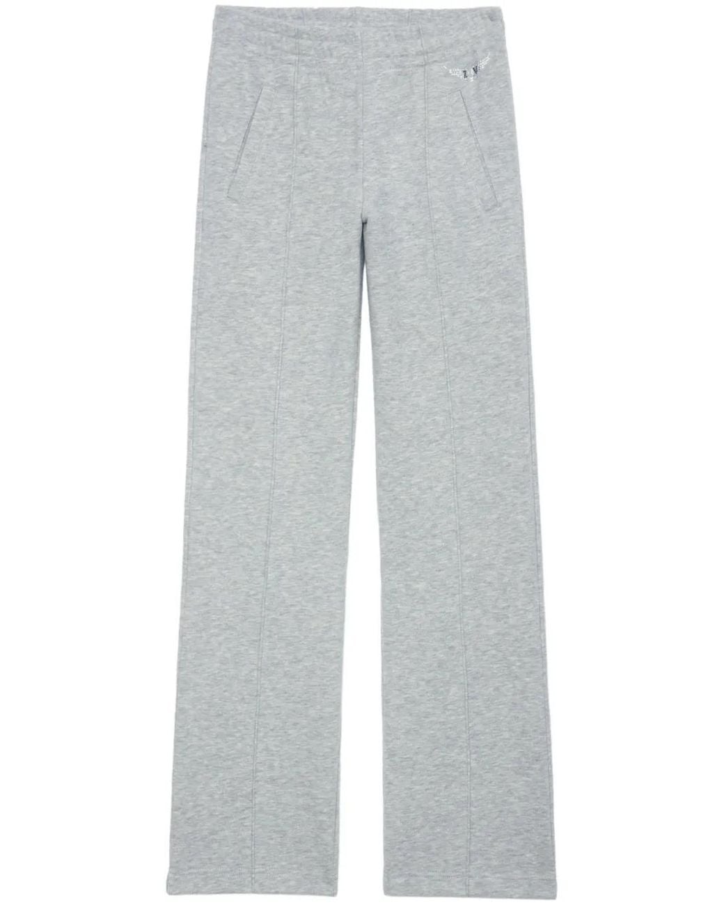 Zadig & Voltaire Gray Strass-Detail Track Pants