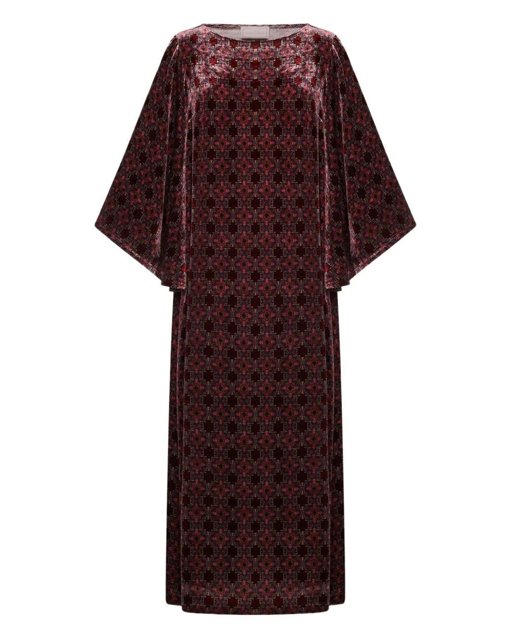 Pierre Louis Mascia Red Geometric-Pattern Maxi Dress
