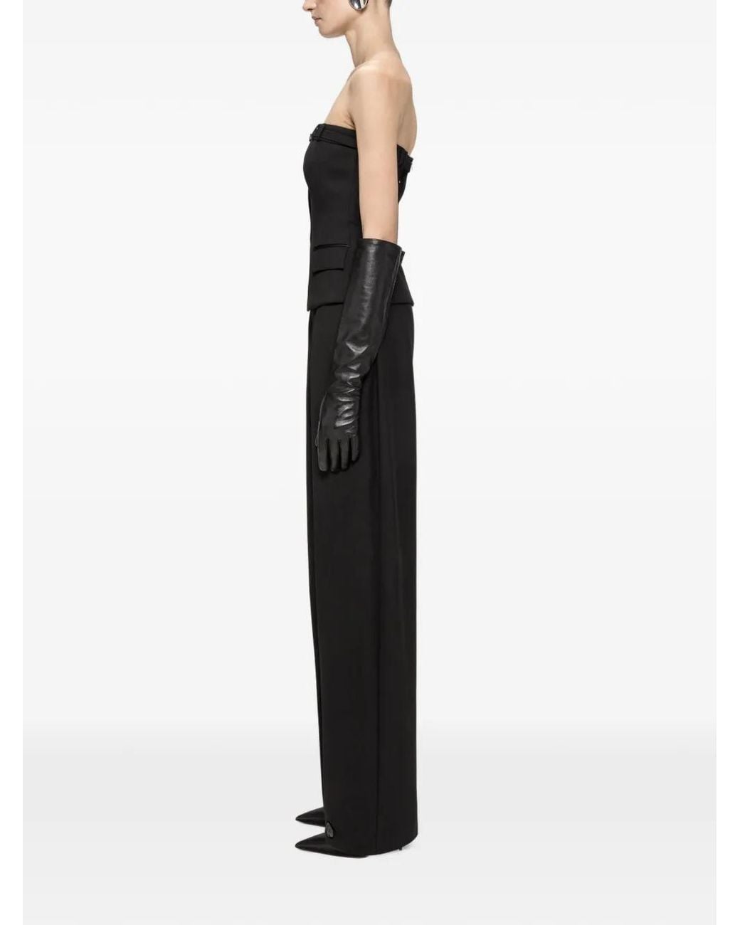 Nissa Black Mid-Rise Wool Pants