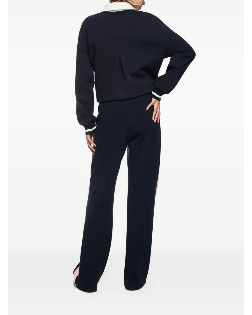 Marc Cain Blue Side-Stripe Drawstring Trousers