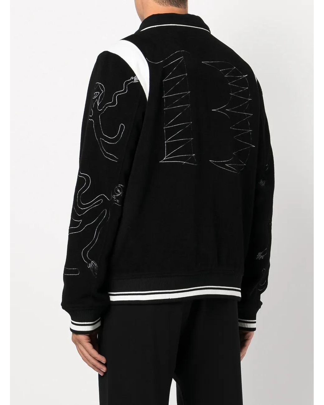 Haculla Black Embroidered-Logo Shirt Jacket for men