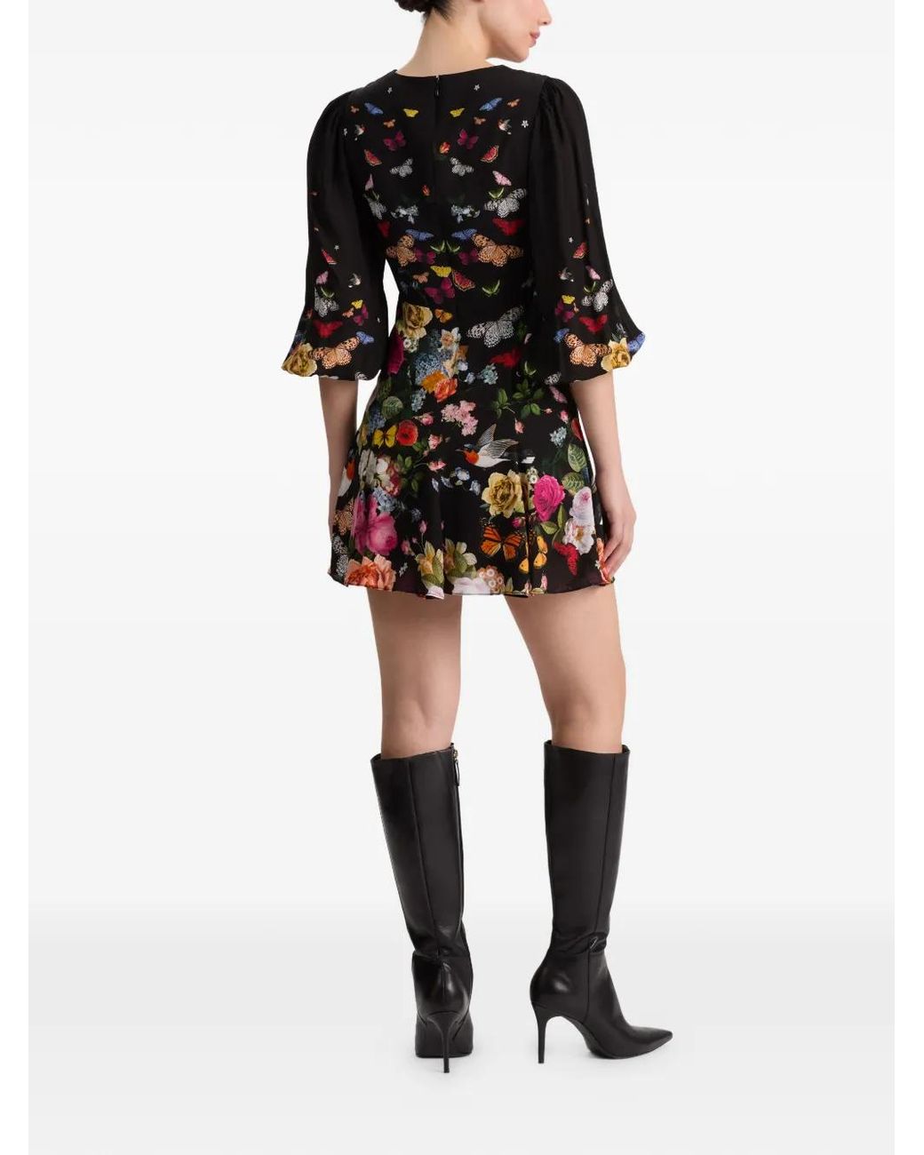Alice + Olivia Black Irene Empire Waist Mini Dress