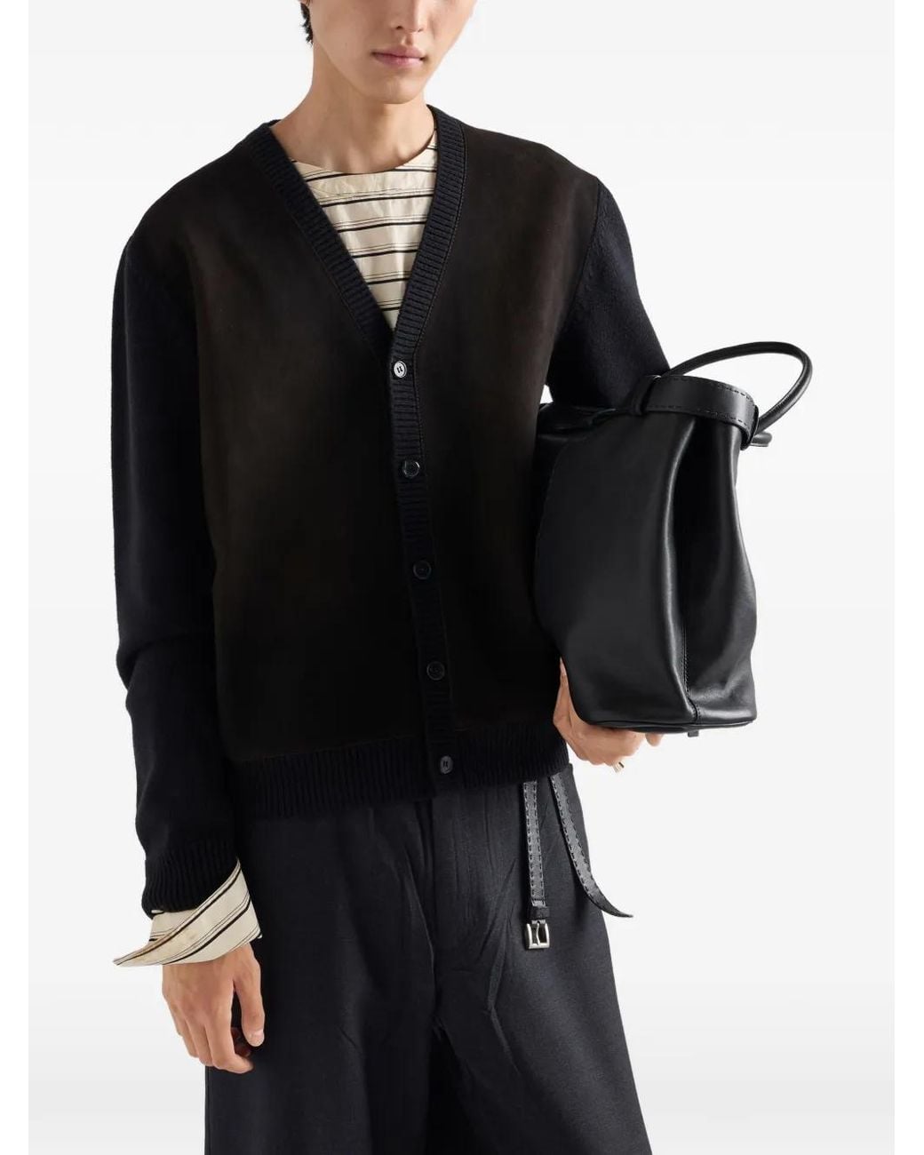 Prada Black Cardigan En Laine for men