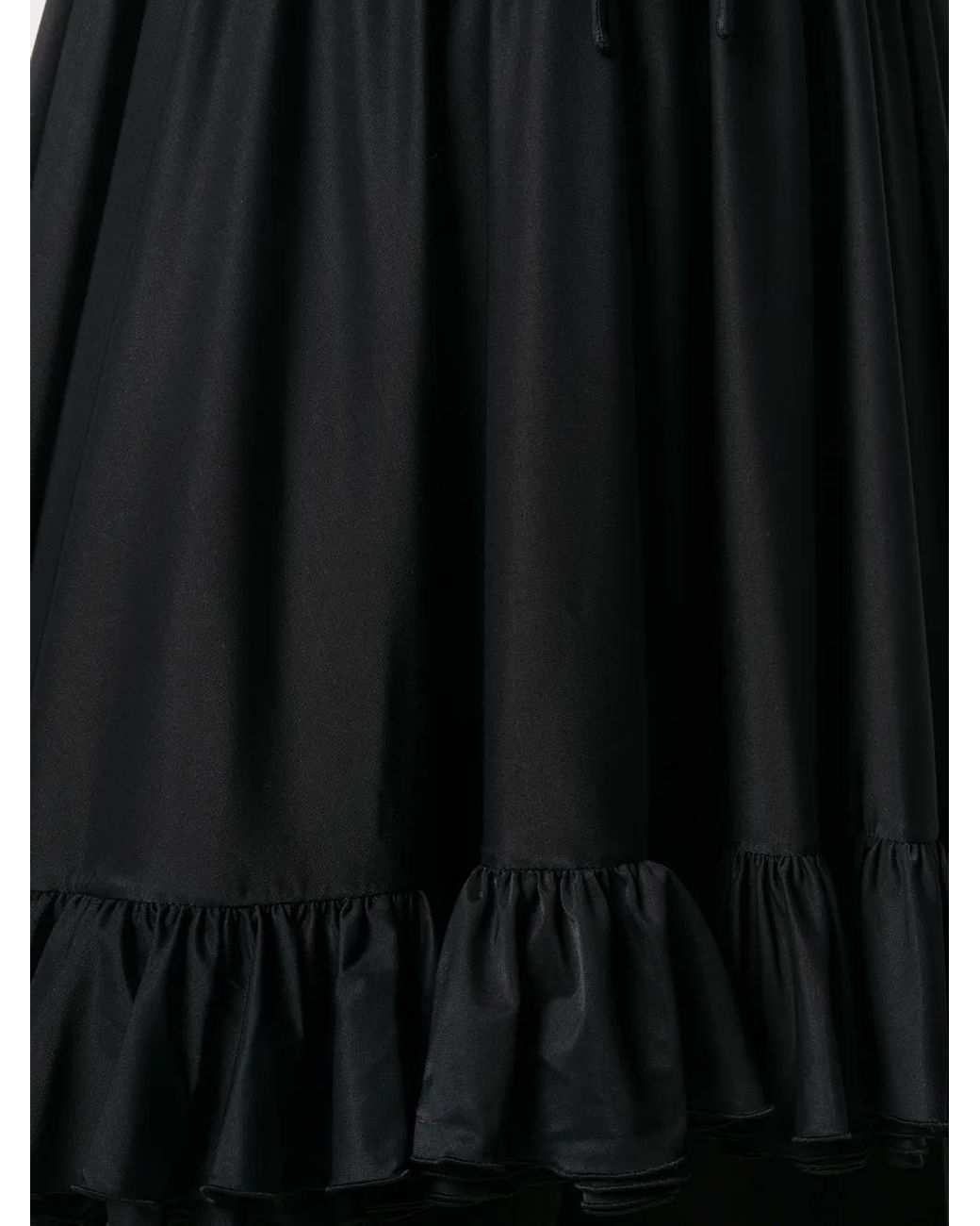 Balenciaga Black Top À Ourlet Volanté