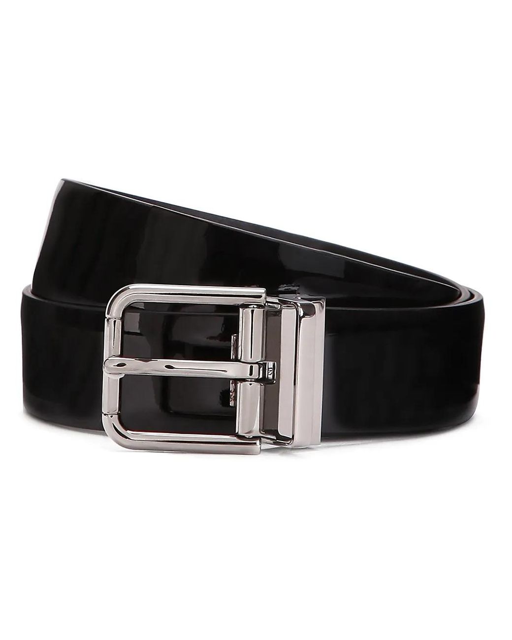 Dolce & Gabbana Black Patent Leather Belt for men
