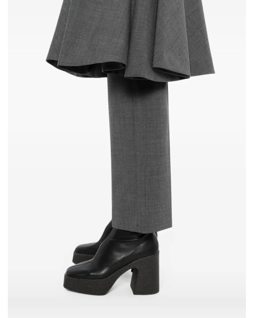 Sacai Gray Layered Belted Trousers