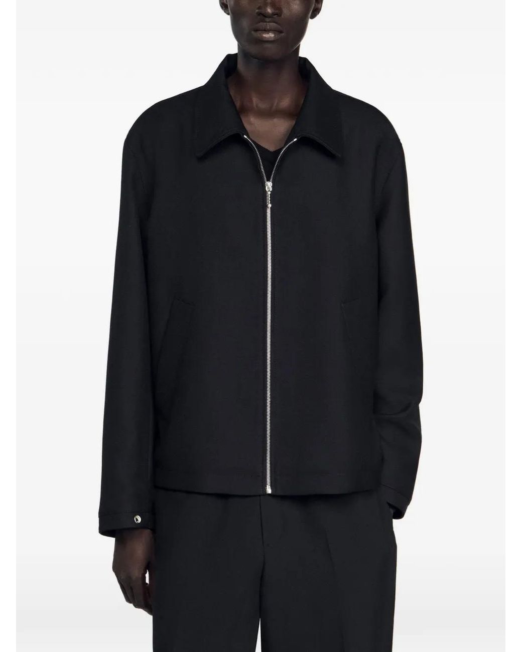 Giacca Con Zip di Sandro in Black da Uomo