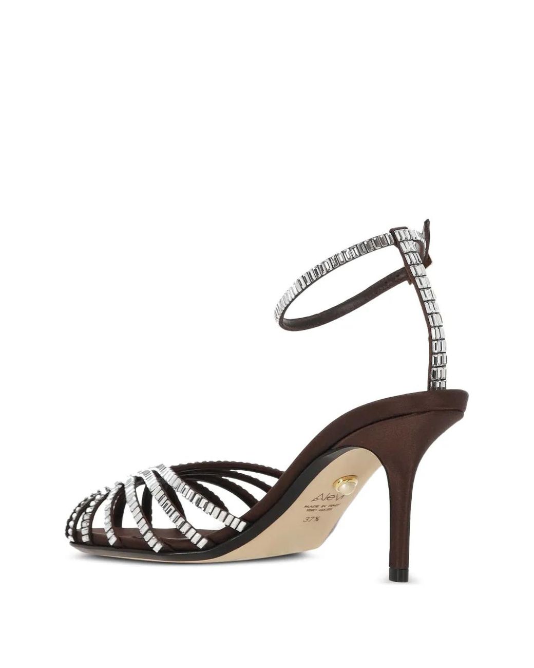 ALEVI Metallic Penelope Xtal Crystal-Embellished Sandals