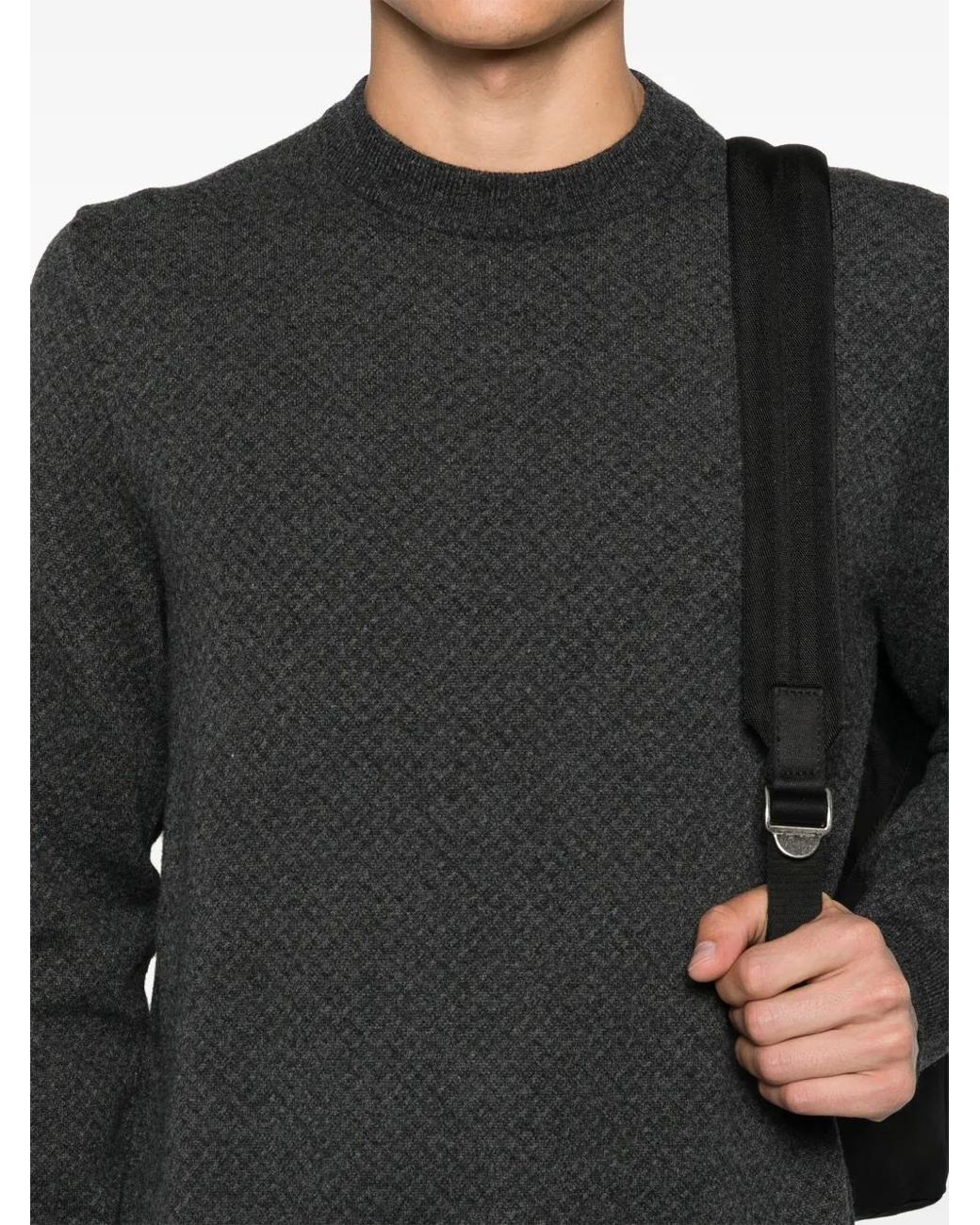 Boss Black Patterned-Jacquard Sweater for men