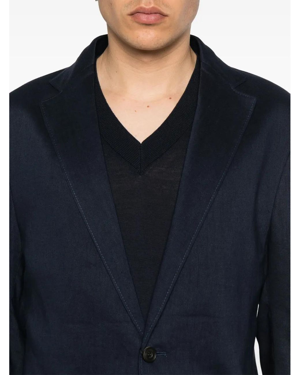 Corneliani Blue Single-Breasted Blazer for men