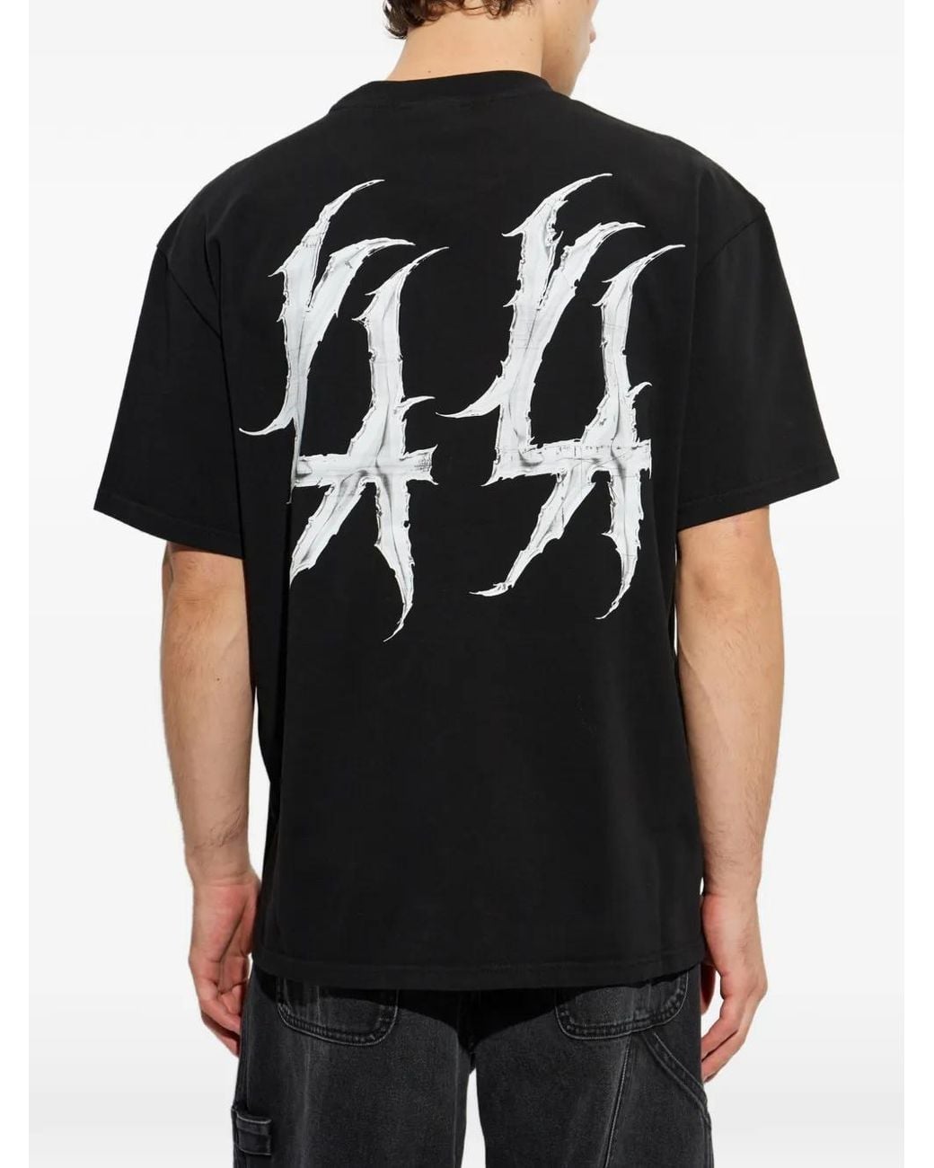 44 Label Group Black Valery Logo-Print T-Shirt