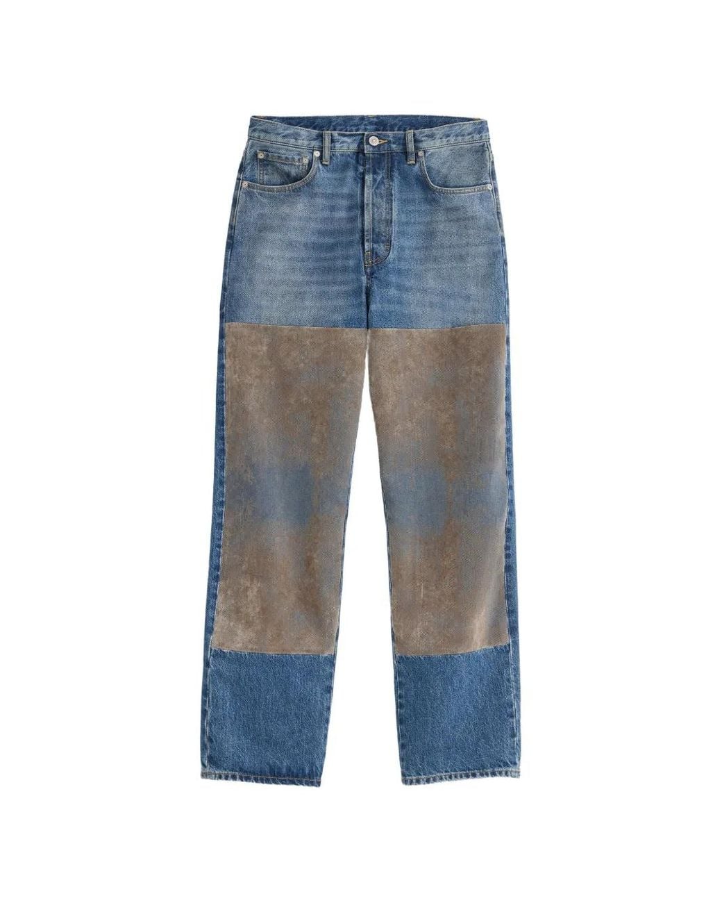 Maison Margiela Blue Flocked-Patch Jeans for men