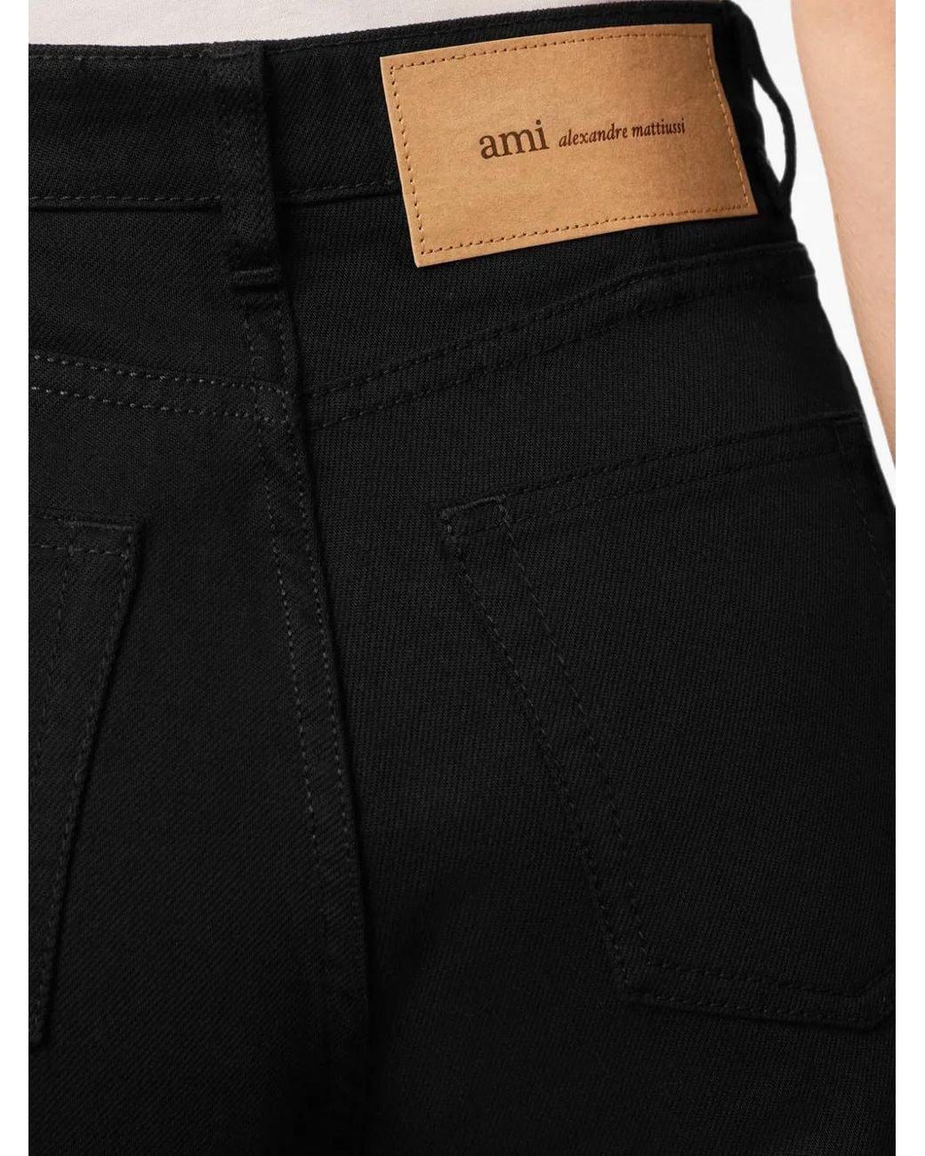 AMI Black Flare-Fit Cotton Jeans
